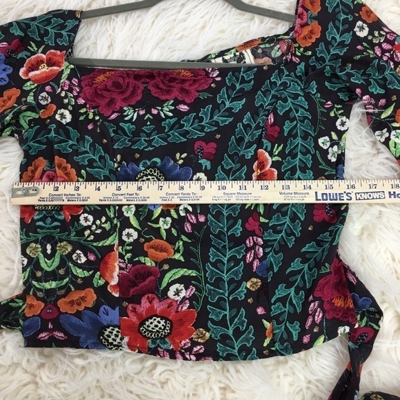 Vintage-Inspired Jaase Floral Tie-Front Blouse RayonBoho Festival / Cottagecore - Picture 5 of 8